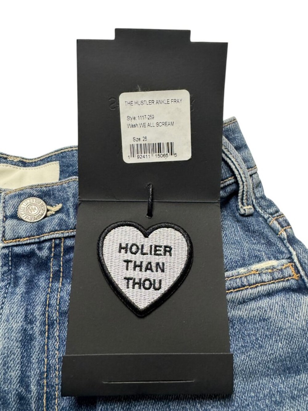 MOTHER The Hustler Ankle Fray Denim Jeans "We All Scream" Wash Size 26 NWT - Picture 8 of 13